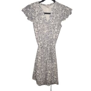 NWOT H&M Women's White/BlackOutline FloralLeafEnglish Country Toile Dress Size 2